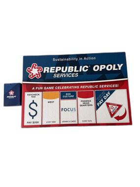 Republic Opoly Republic Services Custom Monopoly Game NEW SEALED w/ Branded Deck